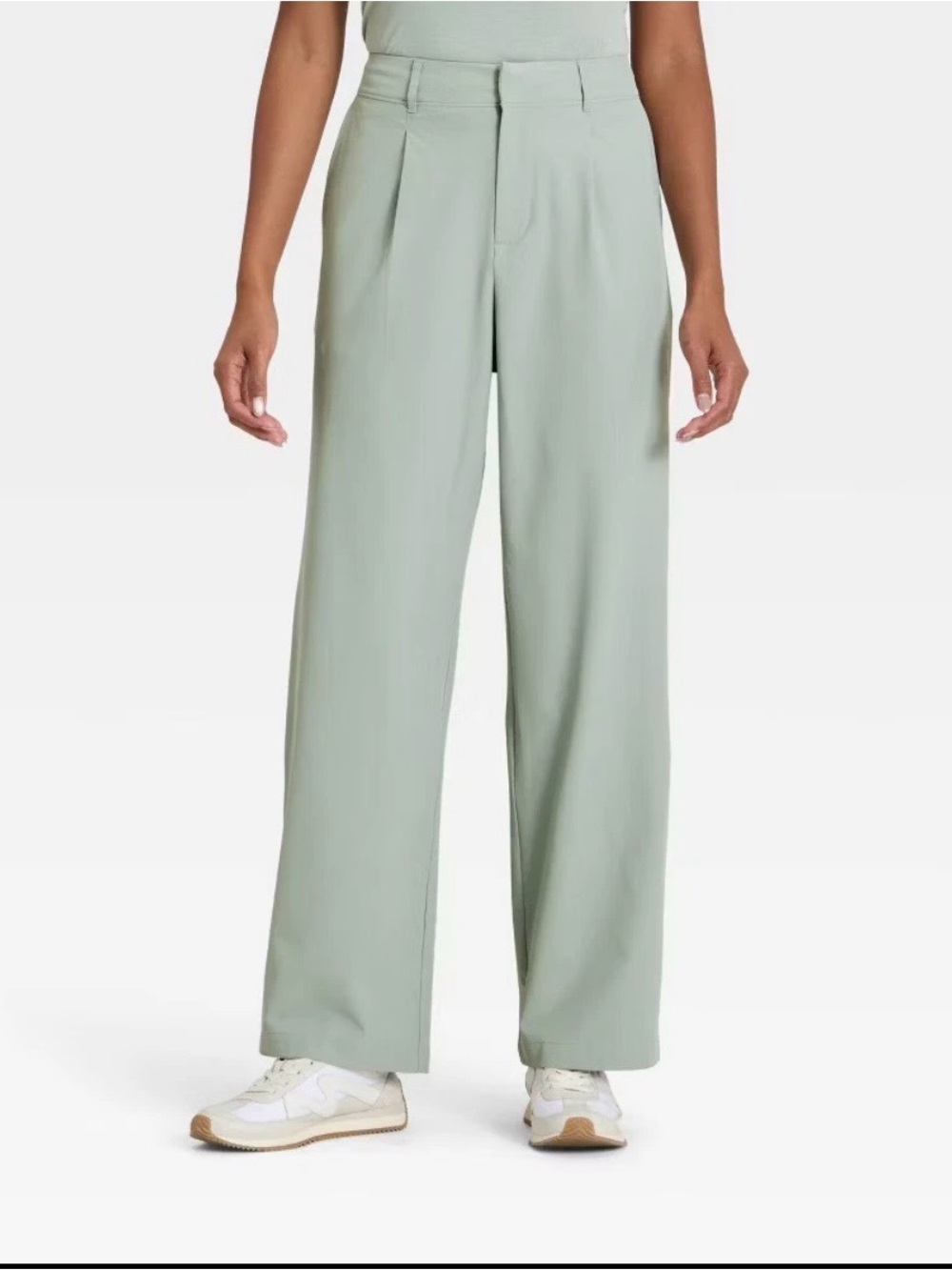 NWT Women’s Woven High Rise Trouser Pants All in Motion Sage Green L Casual